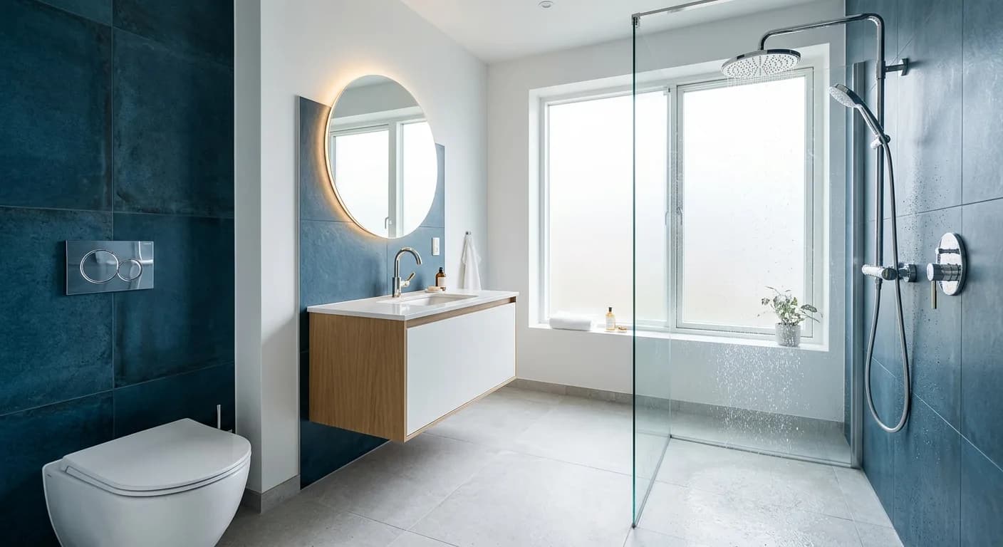 Salle de bains haut de gamme réalisée par AquaLux au Luxembourg